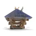 Деревянный дом, баня и срубы